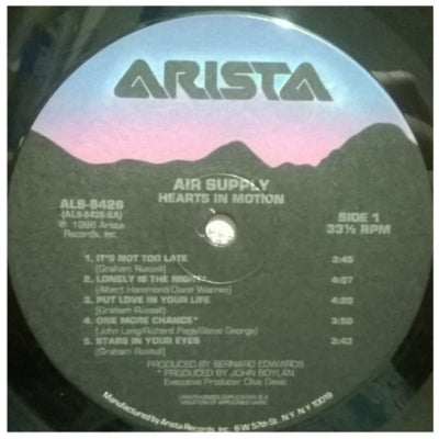 AIR SUPPLY - HEARTS IN MOTION | VINILO