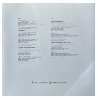 SINEAD OCONNOR - SO FARTHE BEST OF (CLEAR VINYL) (2LP) | VINILO