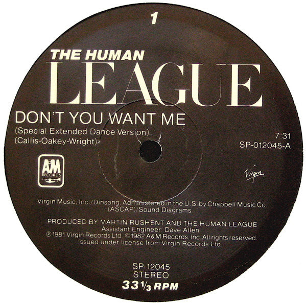 HUMAN LEAGUE - DON'T YOU WANT ME | 12" MAXI SINGLE USADO
