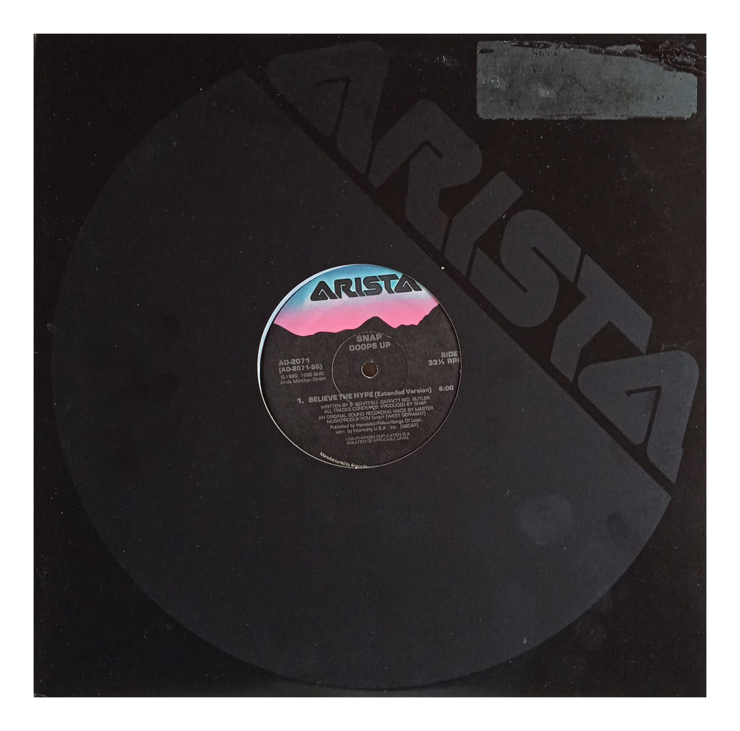 SNAP! - BELIEVE THE HIPE/OOOPS UP | 12" MAXI SINGLE USADO