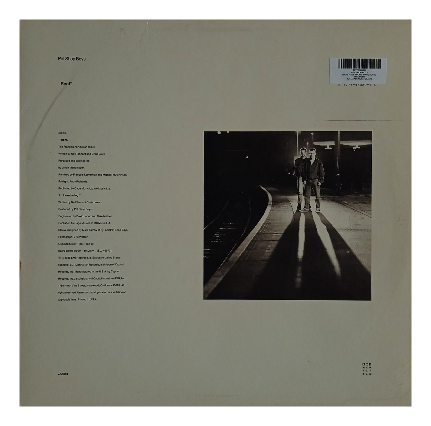 PET SHOP BOYS - WHAT HAVE I DONE TO DESERVE THIS/RENT | 12" MAXI SINGLE USADO