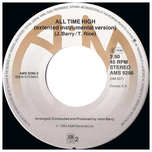 RITA COOLIDGE - ALL TIME HIGH | 7'' SINGLE VINILO USADO