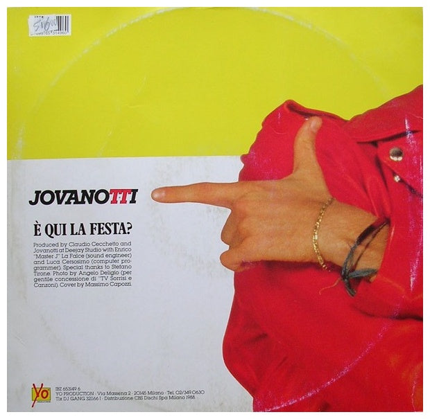 JOVANOTTI - É QUI LA FESTA | 12" MAXI SINGLE USADO