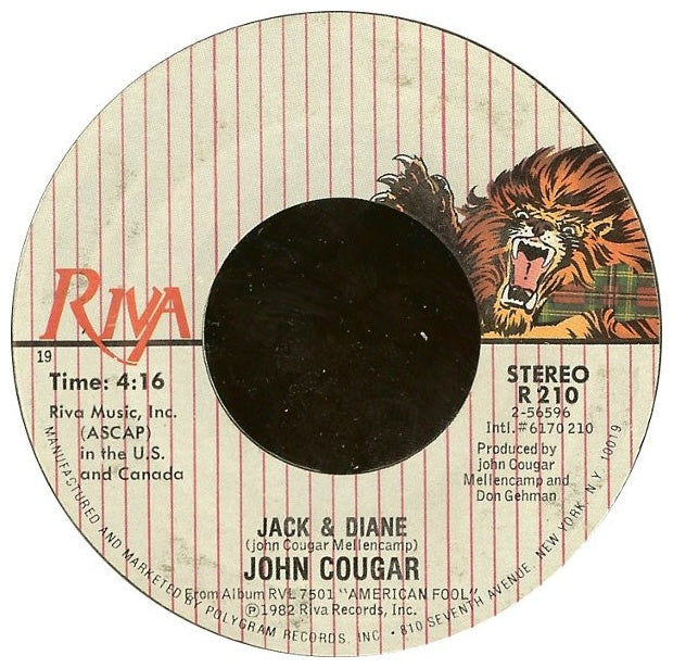 JOHN COUGAR - JACK & DIANE | 7" SINGLE USADO