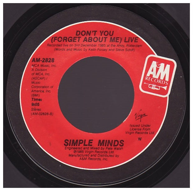 SIMPLE MINDS - DON'T YOU (FORGET ABOUT ME) (LIVE) | 7" SINGLE USADO