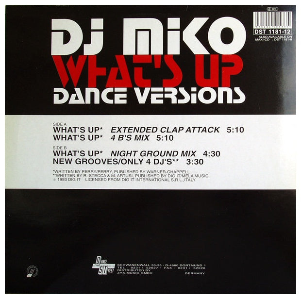 DJ MIKO - WHAT'S UP | 12" MAXI SINGLE USADO