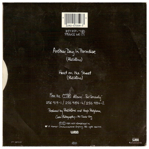 PHIL COLLINS - ANOTHER DAY IN PARADISE | 7'' SINGLE VINILO USADO