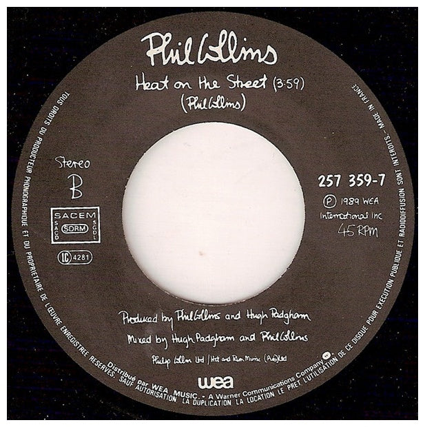 PHIL COLLINS - ANOTHER DAY IN PARADISE | 7'' SINGLE VINILO USADO