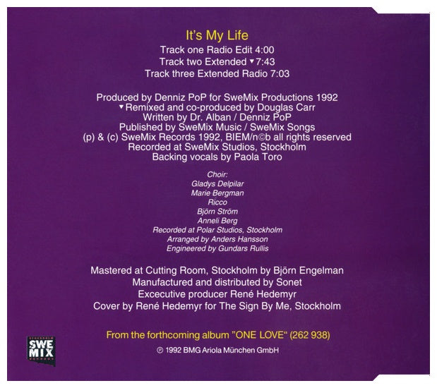 DR. ALBAN - IT'S MY LIFE | CD SINGLE USADO
