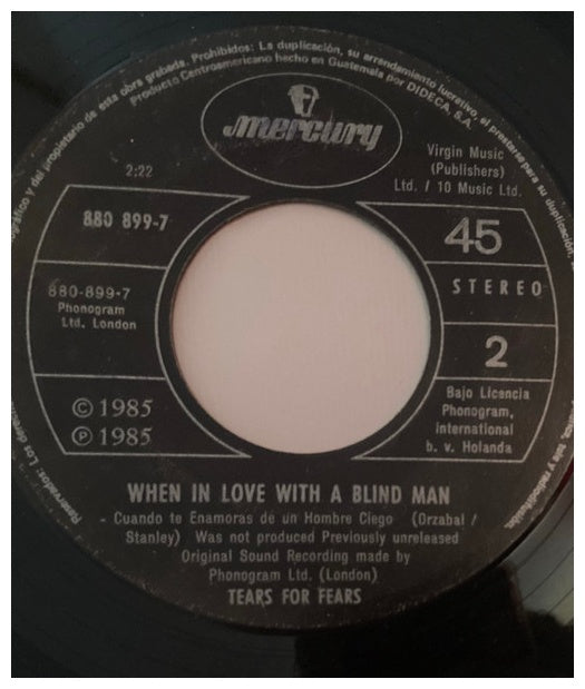 TEARS FOR FEARS - HEAD OVER HEELS (RE-MIX) | 7" SINGLE USADO
