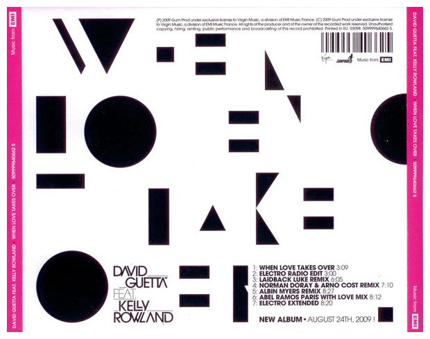 DAVID GETTA ft. KELLY ROWLAND - WHEN LOVE TAKES OVER | CD SINGLE USADO