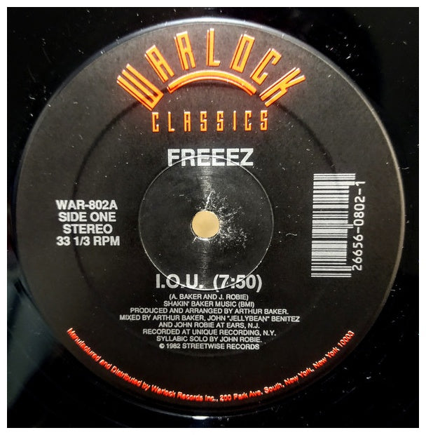 FREEEZ - I.O.U. | 12" MAXI SINGLE USADO