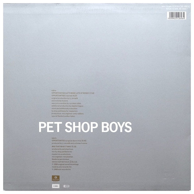 PET SHOP BOYS - OPPORTUNITIES (LET'S MAKE LOTS OF MONEY) | 12" MAXI SINGLE USADO