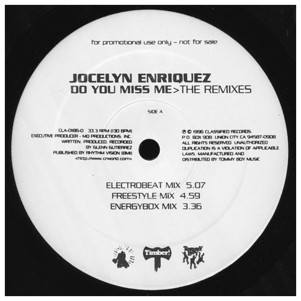 JOCELYN ENRIQUEZ - DO YOU MISS ME (PROMO) | 12" MAXI SINGLE USADO