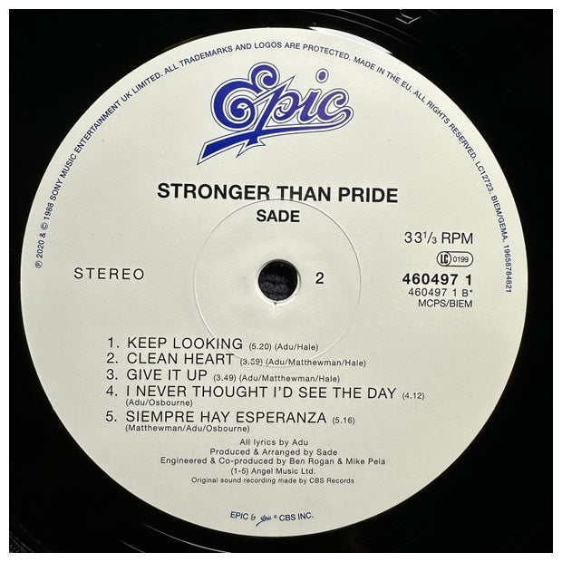 SADE - STRONGER THAN PRIDE | VINILO