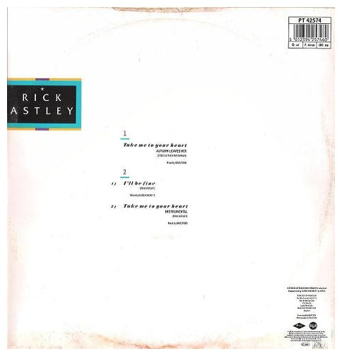RICK ASTLEY - TAKE ME TO YOUR HEART | 12" MAXI SINGLE USADO