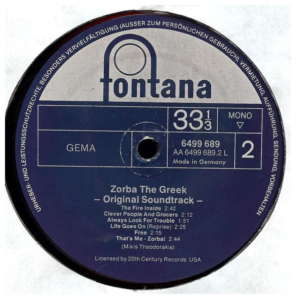 ZORBA THE GREEK - O.S.T. (MIKIS THEODORAKIS) | VINILO USADO
