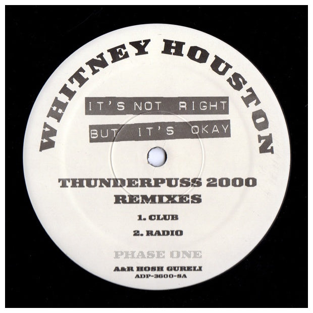 WHITNEY HOUSTON - IT'S NOT RIGHT BUT IT'S OK (REMIXES 2000) | 12" MAXI SINGLE USADO