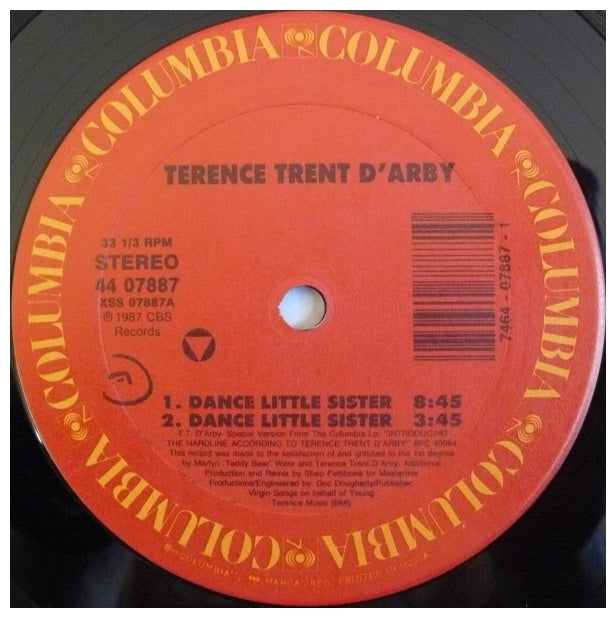 TERENCE TREN DÁRBY - DANCE LITTLE SISTER | 12" MAXI SINGLE USADO