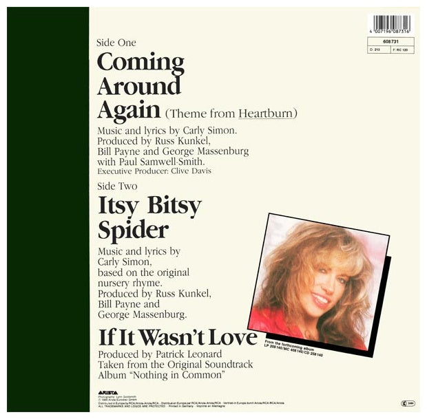 CARLY SIMON - COMING AROUND AGAIN | 12" MAXI SINGLE USADO