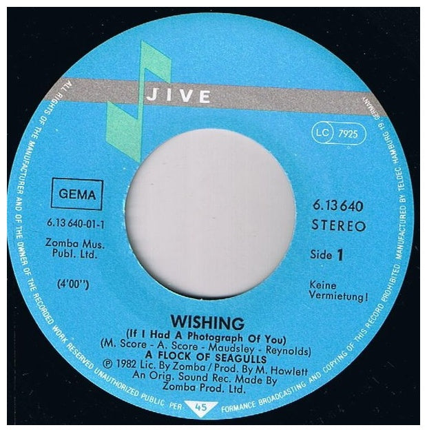 A FLOCK OF SEAGULLS - WISHING | 7'' SINGLE VINILO USADO
