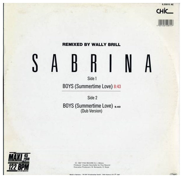 SABRINA - BOYS(REMIXED) | 12" MAXI SINGLE USADO