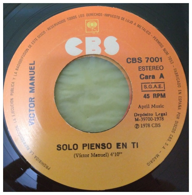 VICTOR MANUEL - SOLO PIENSO EN TI | 7" SINGLE VINILO USADO