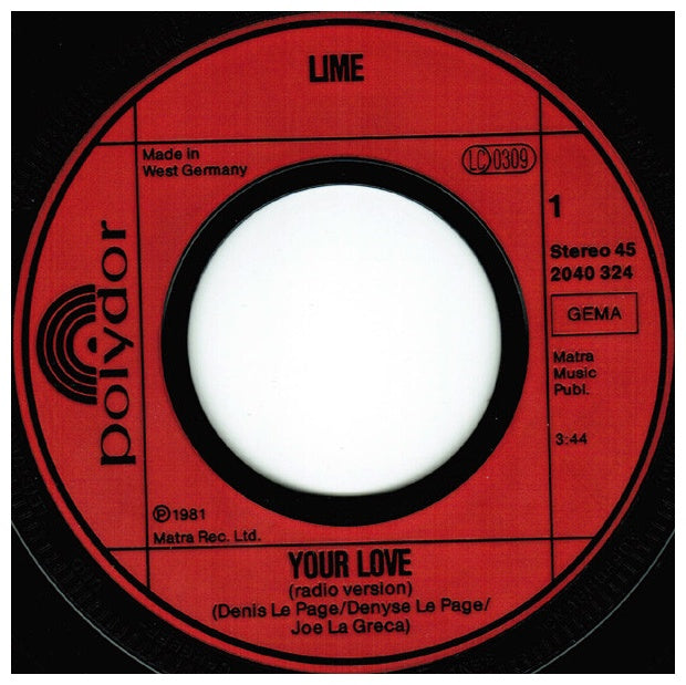 LIME - YOUR LOVE | 7'' SINGLE VINILO USADO