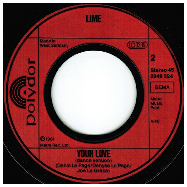 LIME - YOUR LOVE | 7'' SINGLE VINILO USADO