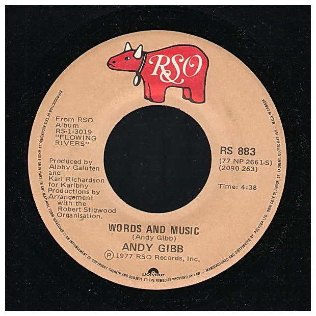ANDY GIBB - (LOVE IS) THICKER THAN WATER | 7" SINGLE VINILO USADO
