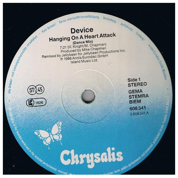 DEVICE - HANGING IN A HEART ATTACK | 12" MAXI SINGLE USADO