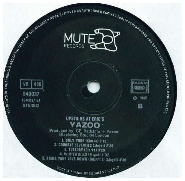 YAZOO - UPSTAIRS AT ERIC'S | VINILO USADO