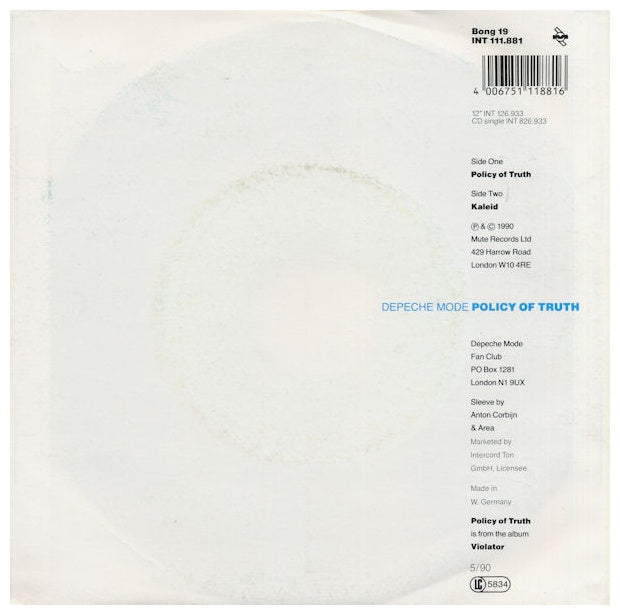 DEPECHE MODE - POLICY OF TRUTH | 7'' SINGLE VINILO USADO