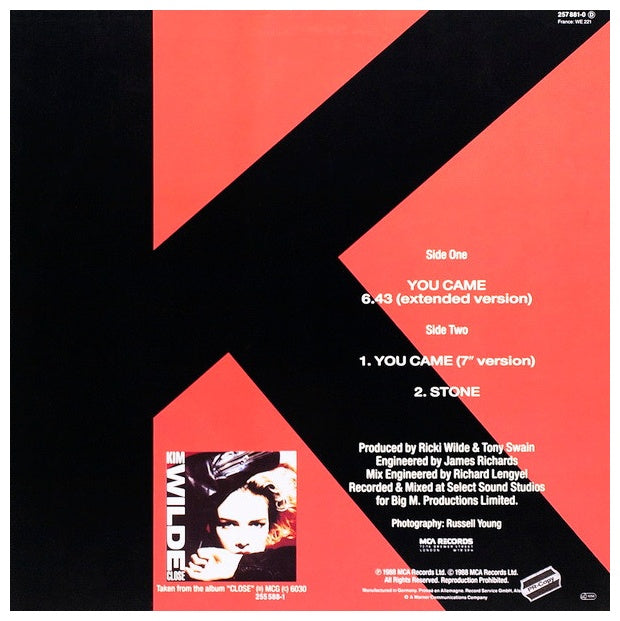 KIM WILDE - YOU CAME | 12" MAXI SINGLE USADO