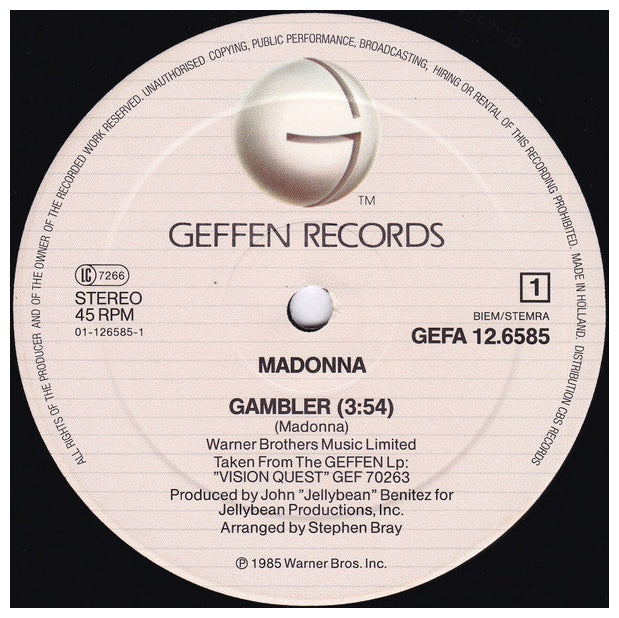 MADONNA - GAMBLER | 12" MAXI SINGLE USADO