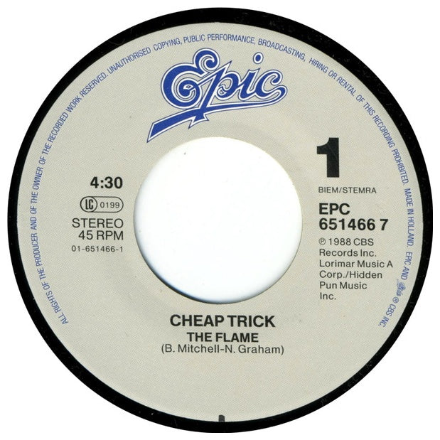 CHEAP TRICK - THE FLAME | 7'' SINGLE VINILO USADO