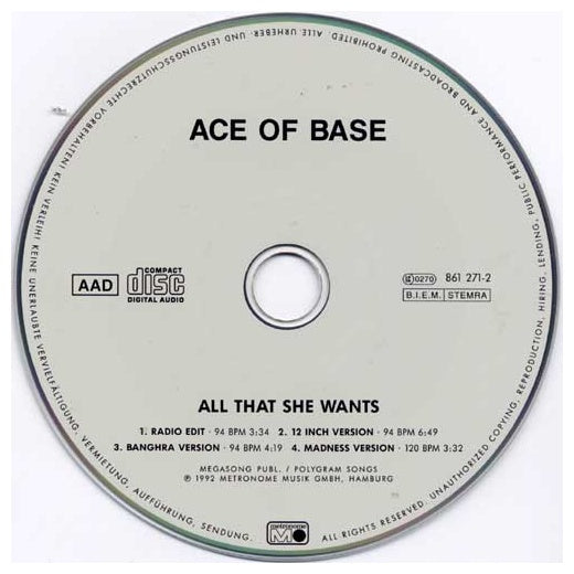 ACE OF BASE - ALL THAT SHE WANTS | CD SINGLE USADO
