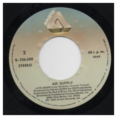 AIR SUPPLY - MAKING LOVE OUT OF NOTHING AT ALL | 7" SINGLE VINILO USADO