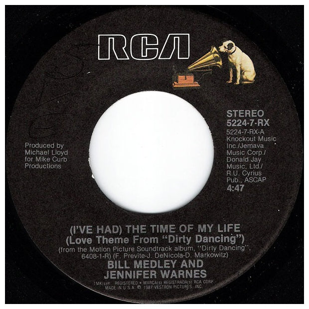 BILL MEDLEY & JENNIFER WARNES - (I'VE HAD) THE TIME OF MY LIFE | 7" SINGLE USADO