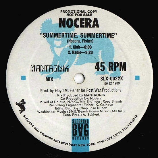 NOCERA - SUMMERTIME,SUMMERTIME (PROMO) | 12'' MAXI SINGLE USADO