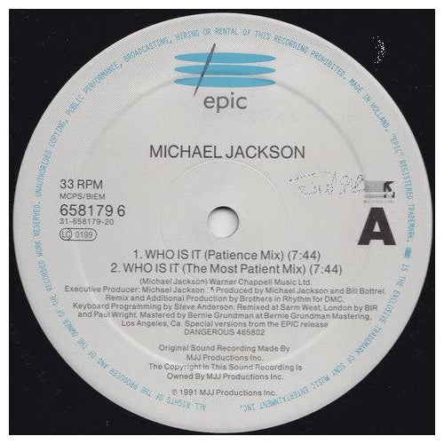 MICHAEL JACKSON - WHO IS IT | 12" MAXI SINGLE USADO