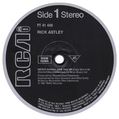 RICK ASTLEY  - NEVER GONNA GIVE YOU UP | 12" MAXI SINGLE USADO