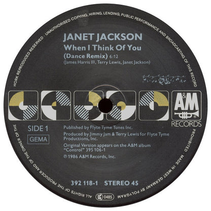 JANET JACKSON - WHEN I THINK OF YOU | 12" MAXI SINGLE USADO
