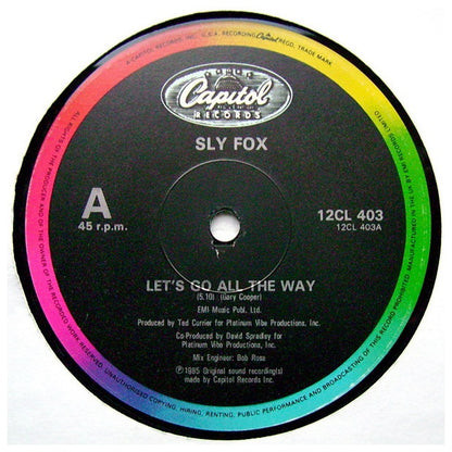 SLY FOX - LET'S GO ALL THE WAY | 12" MAXI SINGLE USADO