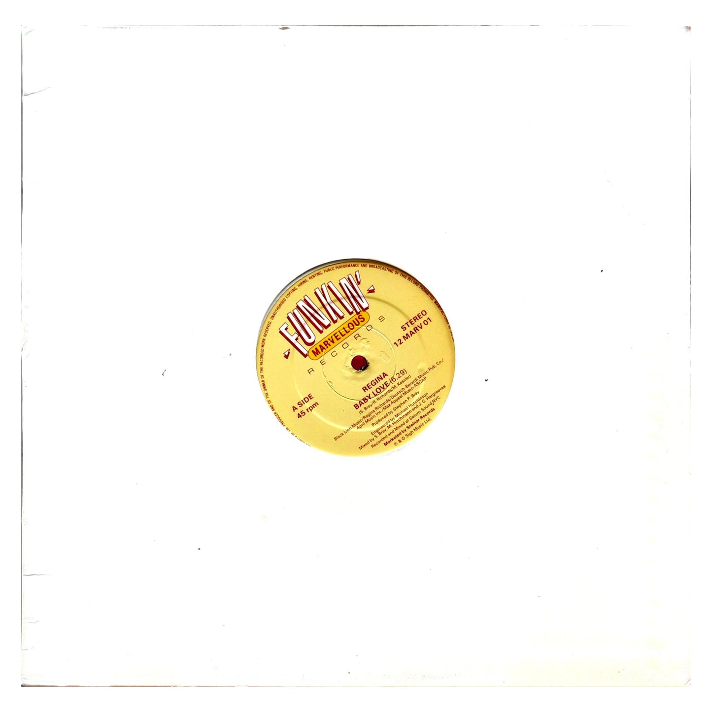 REGINA - BABY LOVE | 12" MAXI SINGLE USADO