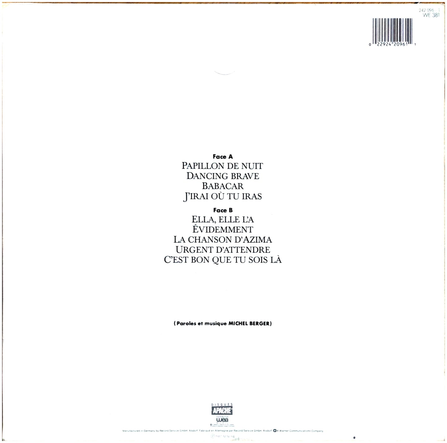 FRANCE GALL - BABACAR | VINILO USADO