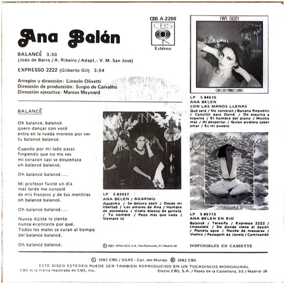 ANA BELEN - BALANCE | 7" SINGLE VINILO USADO