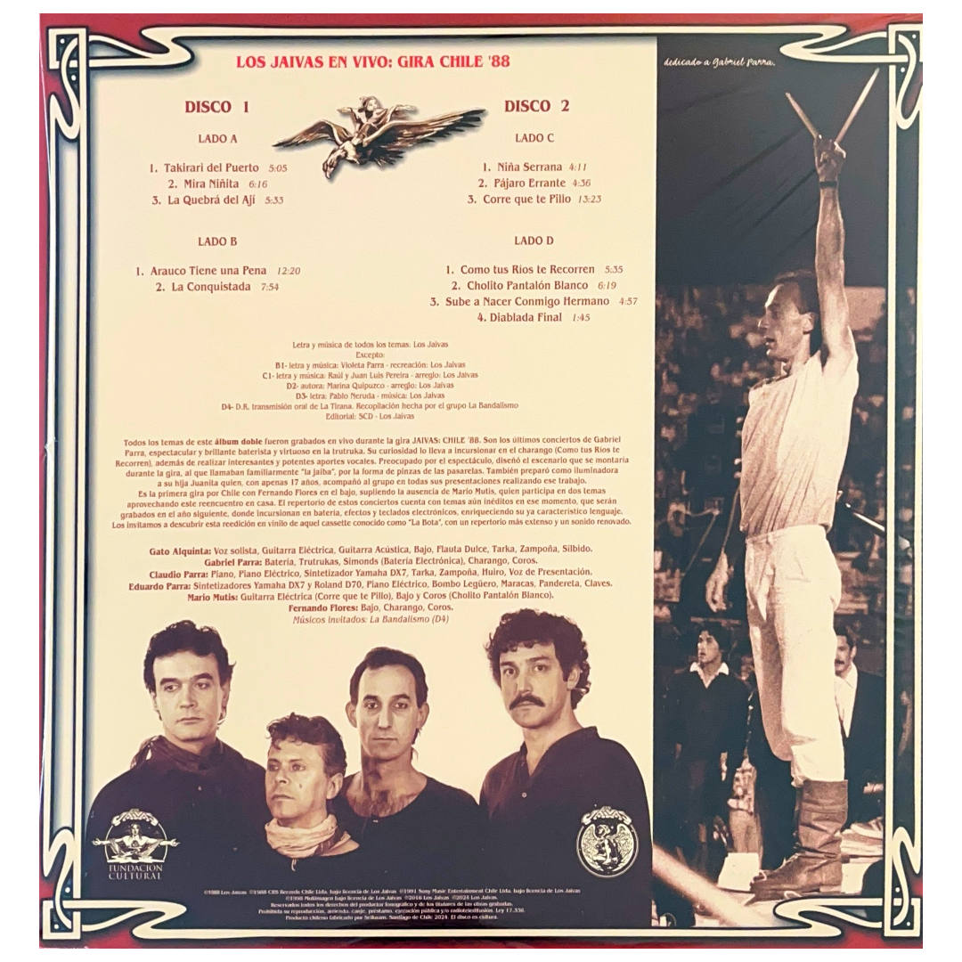 LOS JAIVAS  - EN VIVO GIRA CHILE 88 (2LP) | VINILO