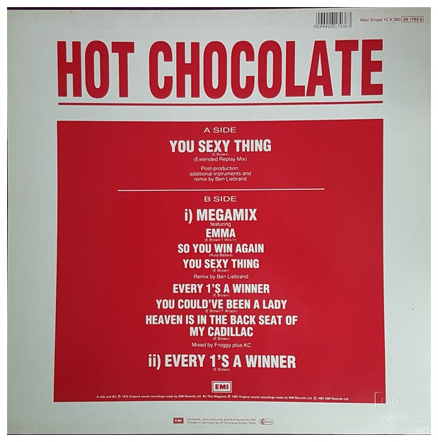 HOT CHOCOLATE - YOU SEXY THING (MEGAMIX) | 12" MAXI SINGLE USADO