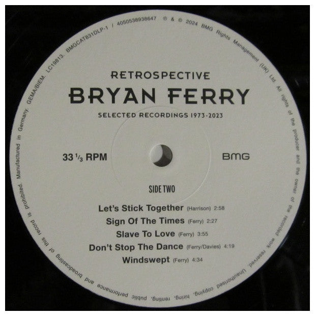 BRYAN FERRY - RETROSPECTIVE: SELECTED RECORDINGS 1973-2023 (2LP) | VINILO